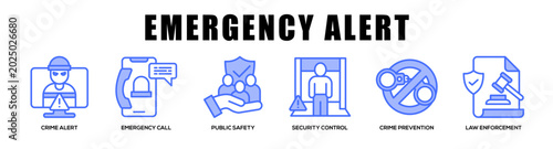 Foto blue - Emergency Alert web banner icon vector illustration concept