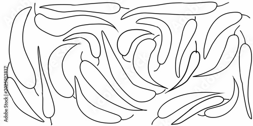 Schilderij op canvas A collection of random chili illustrations