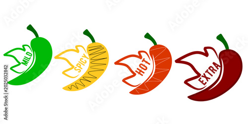Foto A collection of random chili illustrations