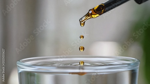 valerian. Amber drops of essential oil falling from a dropper into clear water. bar promotions, beverage menus, designed for food & beverage menus and cafe branding, inspires menu design.