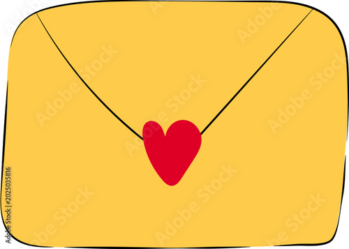 Yellow Envelope With Red Heart Seal
