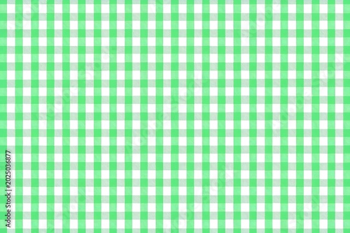 Slika na platnu Seamless Green and White Gingham Plaid Pattern with Checked Geometric Grid Fabri