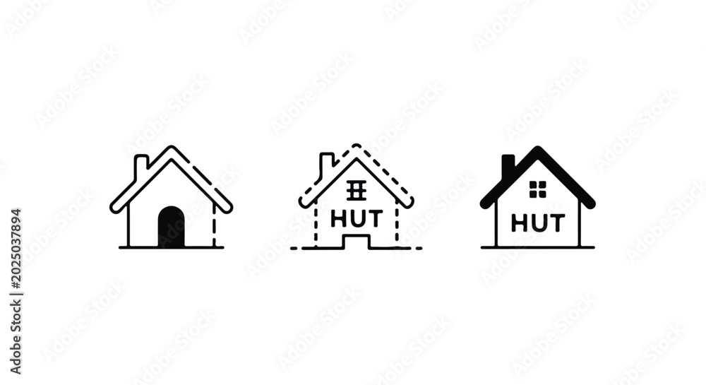 Fototapeta premium Modern house roof icons with halftone dot texture pattern
