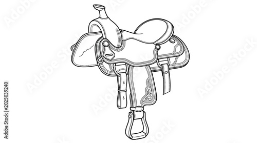 Photos Western Saddle Outline Drawing