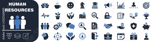 Foto Human resources bicolor icons set