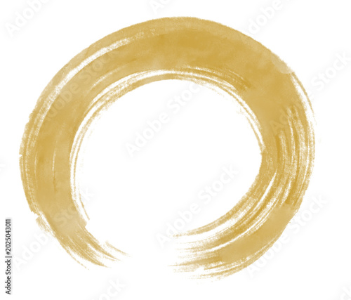 Japanese Enso Brush Circle Watercolor Frame Illustration