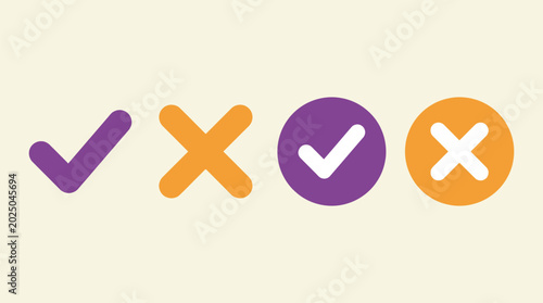 Photos Collection of Tick and X Icons for Web Forms Surveys and Positive Negative Feedb