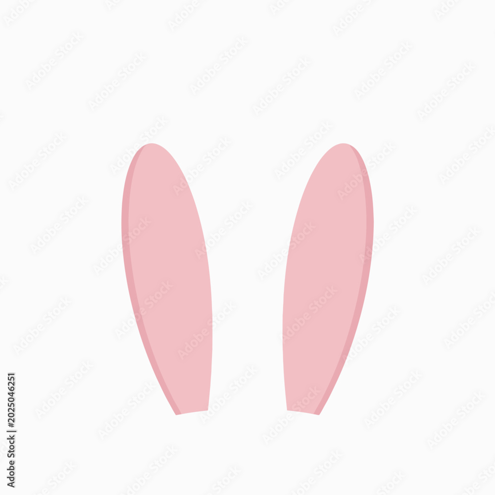Fototapeta premium Soft Pastel Bunny Ears Illustration for Easter Invitations and Holiday Graphic Design Projects