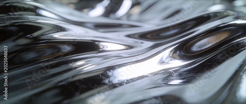 Liquid metal chrome surface wave abstract background smooth metallic ripple texture macro reflective fluid motion modern silver design futuristic glossy reflection curve art shiny metal pattern