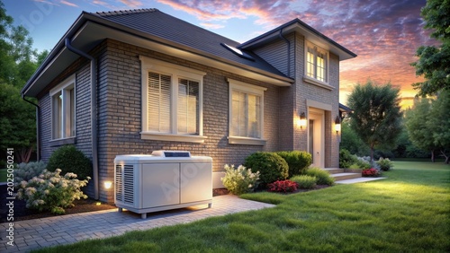 A home standby generator provides reliable backup power