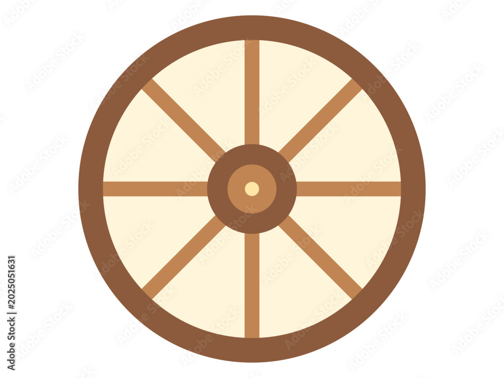 Obraz premium Wagon wheel icon. Western icon. Flat vector icon concept.