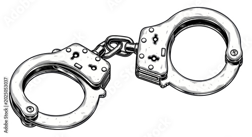 Cuadro en lienzo Handcuffs Illustration