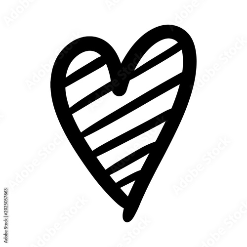 Black Heart Doodle – Hand-Drawn Decorative Element Vector