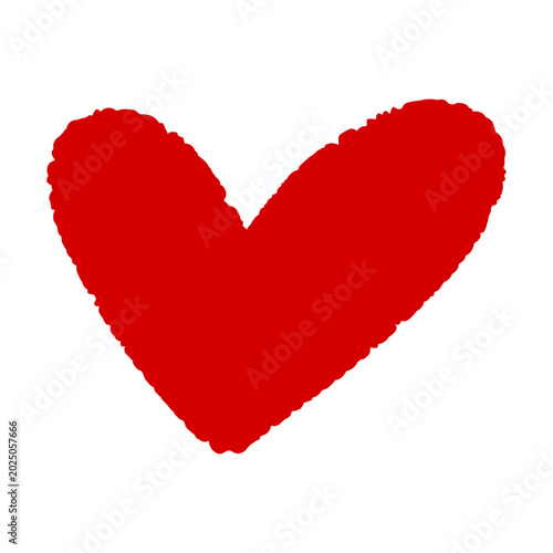 Red Hand-Drawn Heart – Love and Romance Symbol Vector Illustration