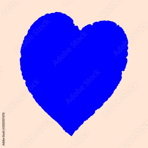 Blue Hand-Drawn Heart – Love and Care Symbol Vector Illustration