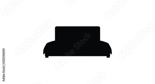 Konstfotografi Modern sofa silhouette against a white background