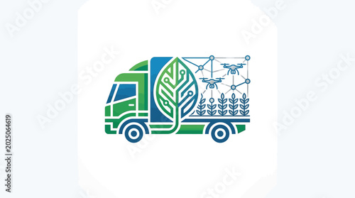 Smart Farming Transport Logo for Agrotech Startup Branding