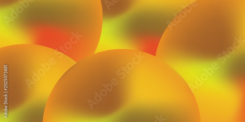 Abstract yellow and orange blurred sphere background with soft gradients.