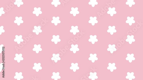 Soft Pink Flower Pattern Animation Moving Left To Right Cute Minimal Floral Background Loop 4K 60fps
