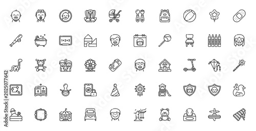 Children Kids Family Young People Icon Set