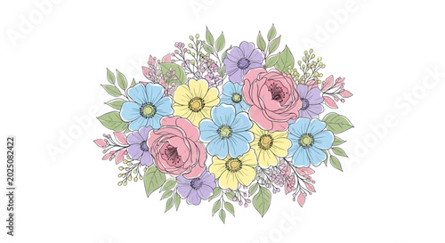 Tableau sur toile Colorful bouquet of flowers arrangement.
