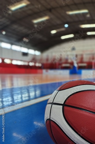 Tableau sur toile Fotografía de estadio de basquet, basketball o baloncesto y del balón o pelota