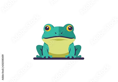 Colorful Cartoon Frog Illustration for Kids.