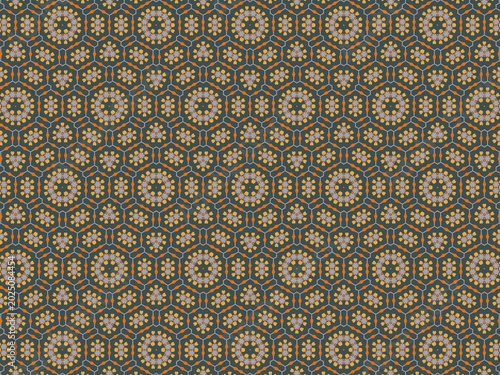 Photography Geometric pattern repeats across a dark, textured surface