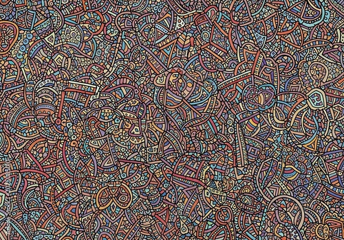 Colorful Abstract Pattern with Intricate Line Art.