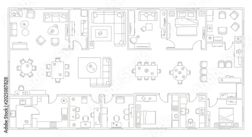 Architectural Floor Plan Layout of a Modern Apartment Design.