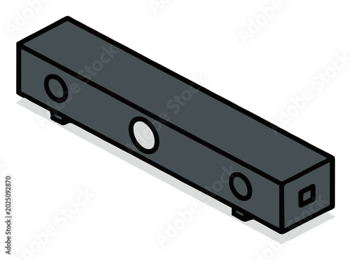 Modern home theater soundbar isometric vector illust.... Generative AI