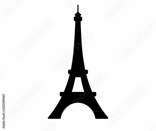 Iconic eiffel tower silhouette in paris france landmark