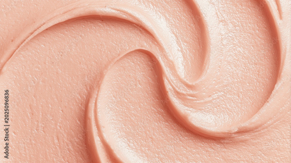 Fototapeta premium Pink cream texture with soft swirls, clean beauty