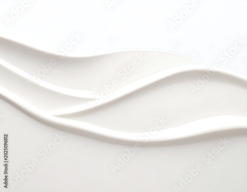 Minimal White Layered Paper Waves Forming Abstract Flowing Background
