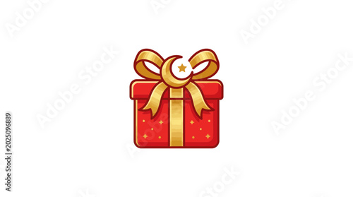 Billede på lærred Islamic Gift Box with Crescent Moon and Star
