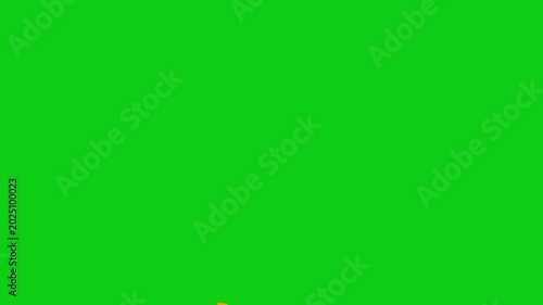 Yellow and orange confetti explosion overlay animation on green screen