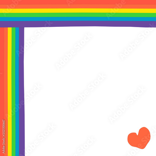 heart frame with rainbow colors