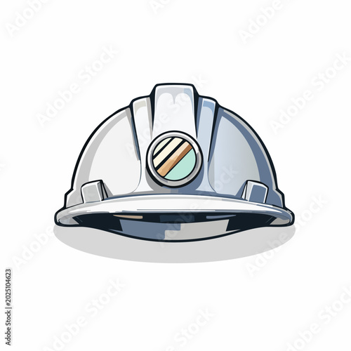 Shiny white hard hat safety helmet for construction workers and industrial safety protection
