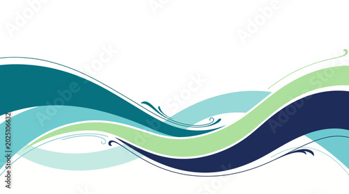 Tableau sur toile Abstract Waves in Soft Colors with Elegant Curves