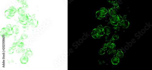 Photos Fluorescent green microscopic cells on black and white backgrounds, bioluminesce