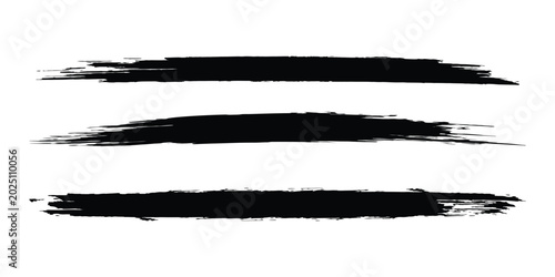 Bild auf Leinwand black brush strokes grunge set