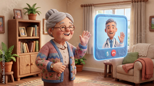Claymorphism Telecare Senior