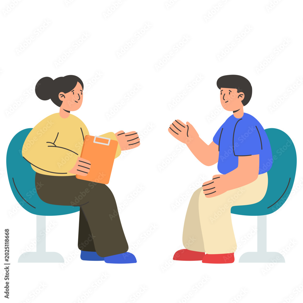 Obraz premium Mental Wellness Consultation Illustration