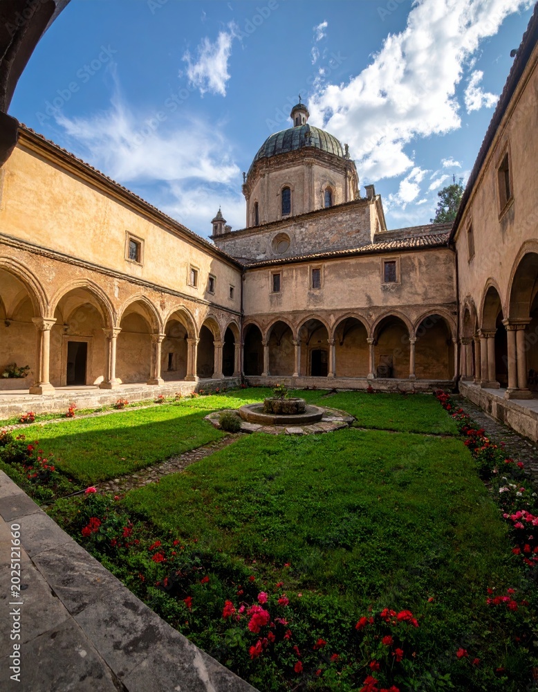 Obraz premium The ancient architecture of the Cathedral of St Mary of the Virgin in Jerusalem Israel stands as a historic Catholic religion landmark and a prominent travel destination for tourism