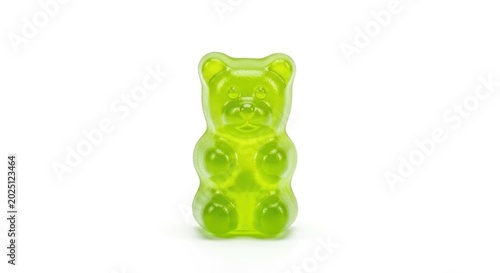 A Studio Shot Lime Green Gummy Bear Centered On A 174 Gigapixel Standard V2 4x
