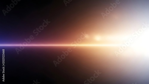 Sunrise with light beam in dark sky