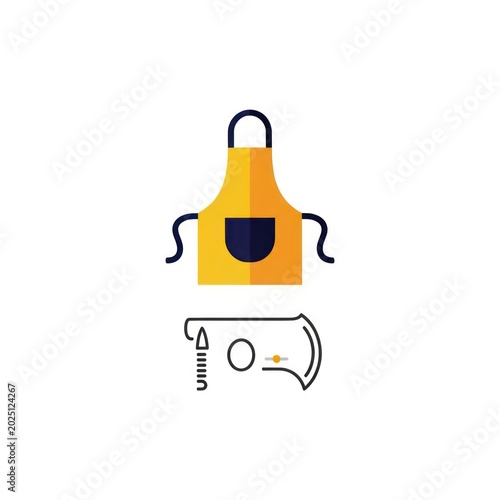 Apron and wine bottle opener icon.