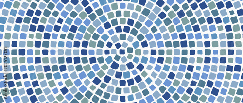 Foto Grey round mosaic pebble stone pattern