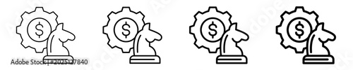 Business Strategy   Icon Set Different Style Collection