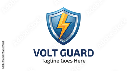 Cuadro en lienzo Volt Guard shield logo featuring a bold lightning bolt